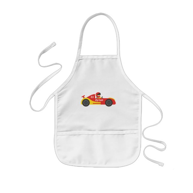 Cute Race Car For Boys Kids Apron (Front)