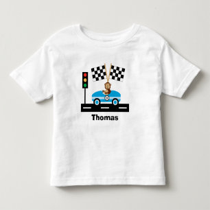Cute Racecar T-Shirt with Monkey
