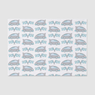 Cute Racing Cars and Flags Kids Pattern Tissue Paper