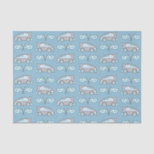 Cute Racing Cars and Flags Kids Pattern Tissue Paper