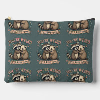 Cute Racoon and Ferret Hug with Funny Quote