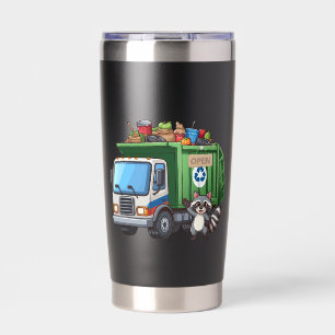 Cute racoon and "food" truck insulated tumbler