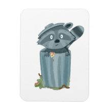 "Cute Racoon and Garbage – Playful Animal Art Pri