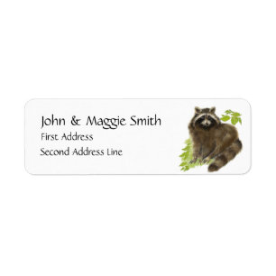 Cute Racoon Animal, Address Label