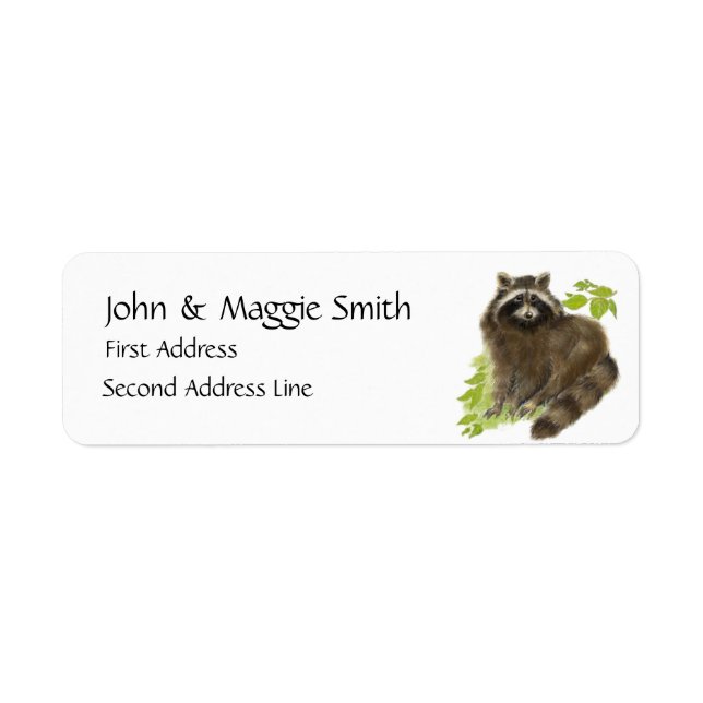 Cute Racoon Animal, Address Label (Front)