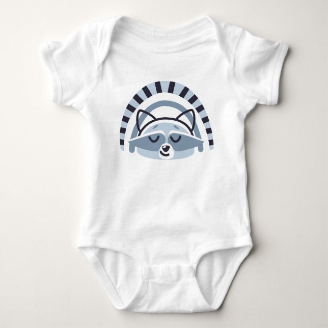 Cute Racoon Baby Bodysuit Sleeper (Front)