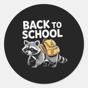 Cute Racoon Back To School Backpack Funny Kids Gi Classic Round Sticker