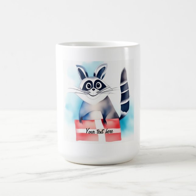 Cute racoon birthday gift coffee mug (Center)