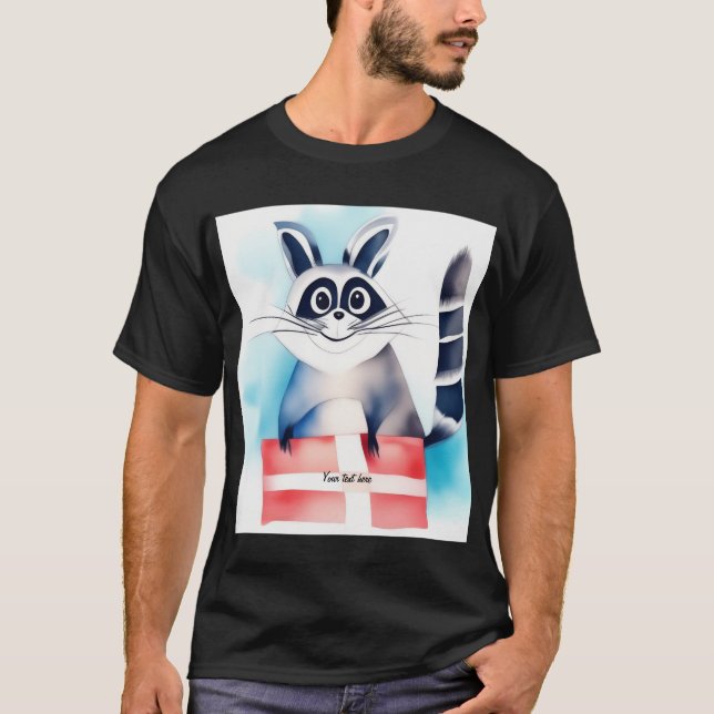 Cute racoon birthday gift T-Shirt (Front)