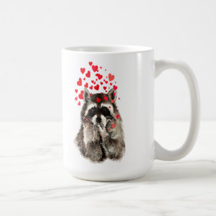 Cute Racoon Blowing Kisses Animal Nature Art Coffee Mug