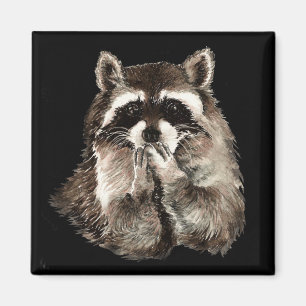 Cute Racoon Blowing Kisses Humour animal art Magnet