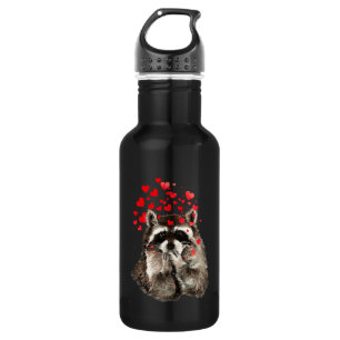 Cute Racoon Blowing Kisses Love Hearts 532 Ml Water Bottle