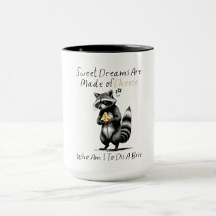 Cute Racoon Brie Pun Sweet Cheese Food Saying Mug
