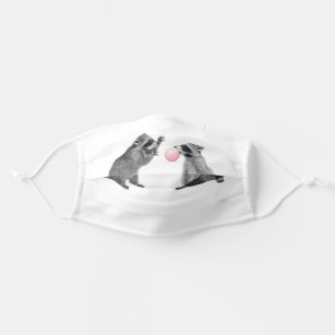 Cute Racoon Bubble Gum Funny Animal Cloth Face Mask