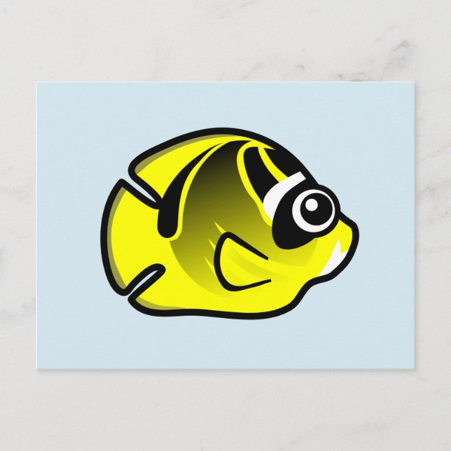 Cute Racoon Butterflyfish Postcard (Front)