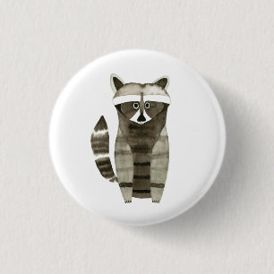 Cute Racoon Button, Pin