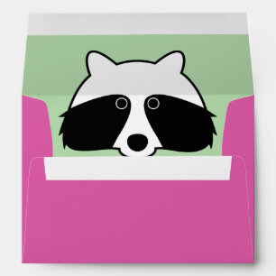 Cute racoon cartoon kid's Birthday party Envelope