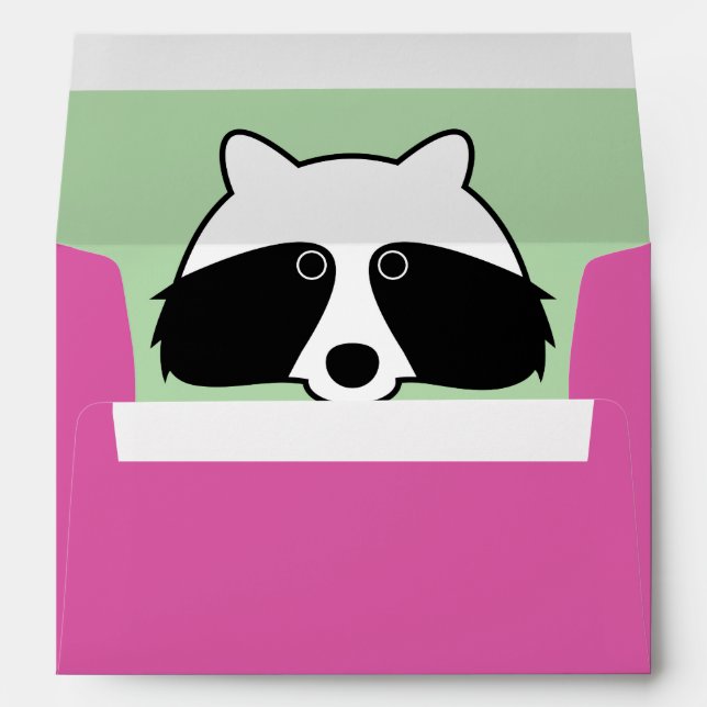 Cute racoon cartoon kid's Birthday party Envelope (Back (Bottom))