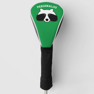 Cute racoon cartoon personalised custom name golf head cover