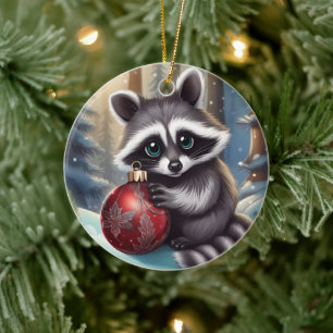 Cute Racoon Christmas ornament