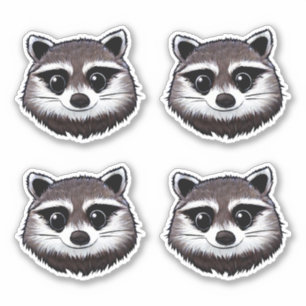 Cute Racoon Classic Round Sticker