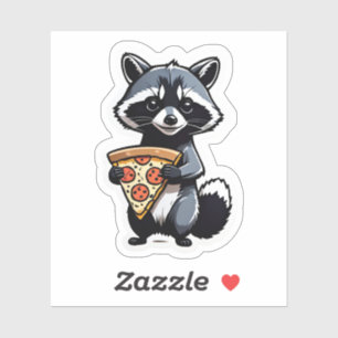 Cute Racoon Eating Pizza