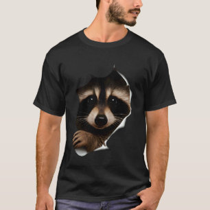 Cute Racoon Face Peeking for Racoon Lovers T-Shirt