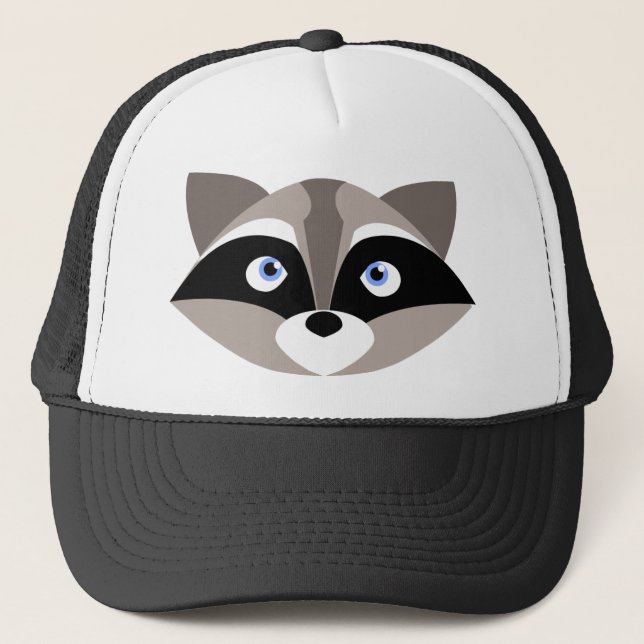 Cute Racoon Face Trucker Hat (Front)