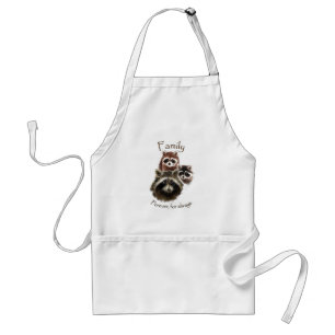 Cute Racoon Family, Forever and Always Standard Apron