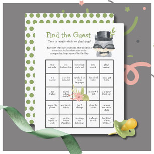 Cute Racoon Find the Guest Baby Shower Bingo Game
