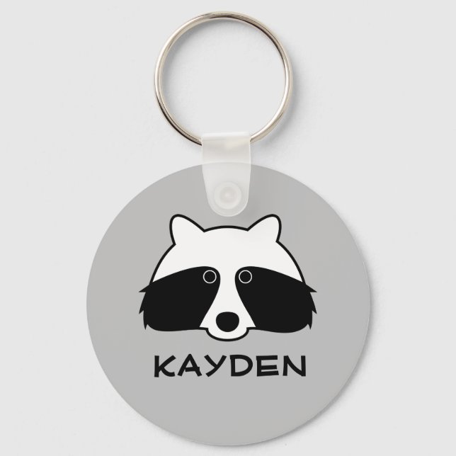 Cute racoon forest animal keychain for kids (Front)