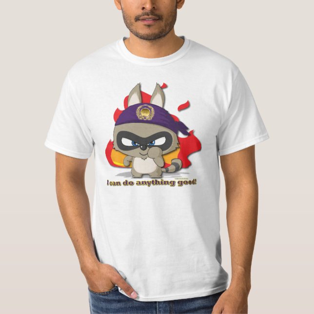 Cute Racoon Funny Tee Cartoon Character T-shirt (Front)