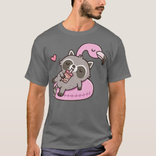 Cute Racoon g on Flamingo Pool Float T-Shirt
