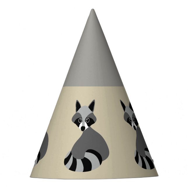 Cute Racoon Graphics Party Hat (Front)