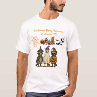 Cute Racoon Halloween Party 1776 – Funny Spooky T-Shirt