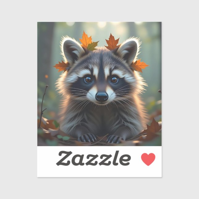 Cute Racoon in Fall Leaves (Sheet)
