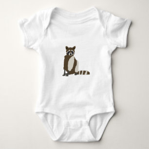 Cute Racoon in Pine Forest Illustration  Baby Bodysuit