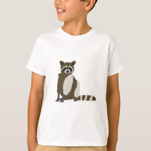 Cute Racoon in Pine Forest Illustration T-Shirt