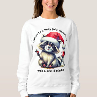 Cute racoon in Santa hat! Sweatshirt
