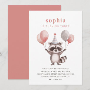 Cute Racoon Invitation