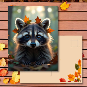 Cute Racoon Keeping in Touch Postcard