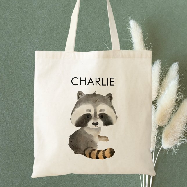 Cute Racoon Kids' Personalised Tote Bag (Creator Uploaded)