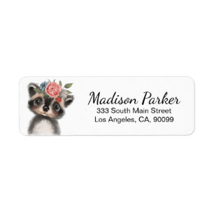 Cute Racoon Label