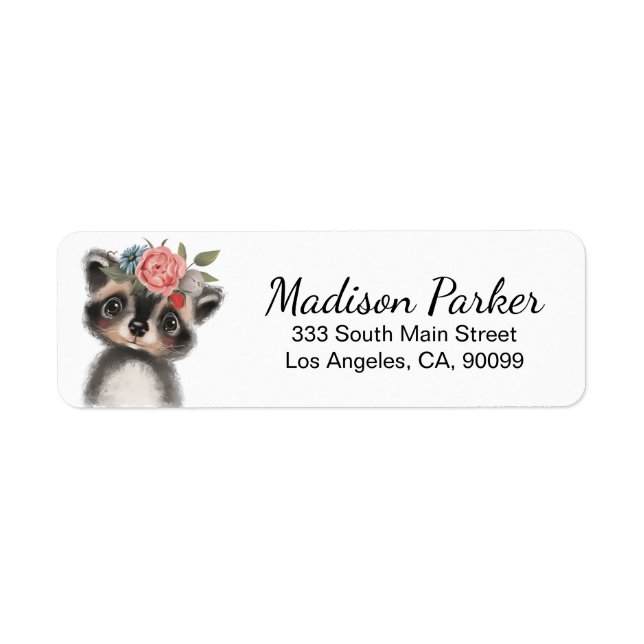 Cute Racoon Label (Front)