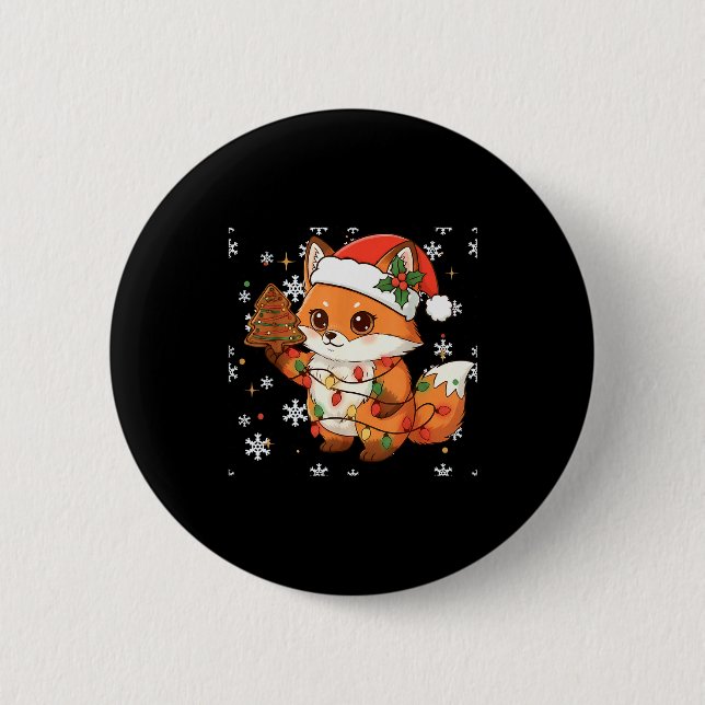 Cute Racoon Lights Tree Cake Funny Xmas Merry Chri 6 Cm Round Badge (Front)