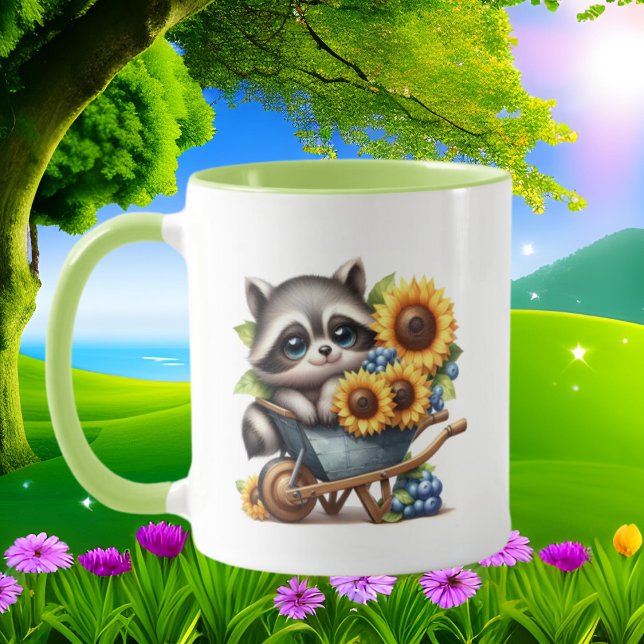 Cute racoon lovers add monogram  mug (Creator Uploaded)