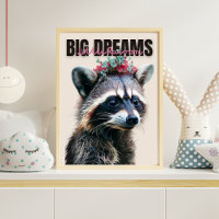 Cute Racoon, Owl, and Bear Triptych Nursery