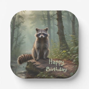 Cute Racoon Paper Plate