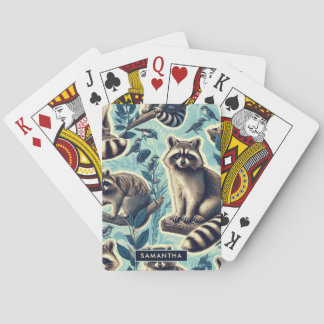 Cute Racoon Pattern Playing Cards