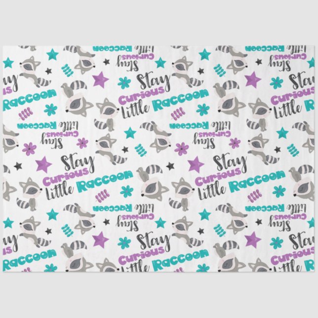 Cute Racoon Pattern Tissue Paper (Front)